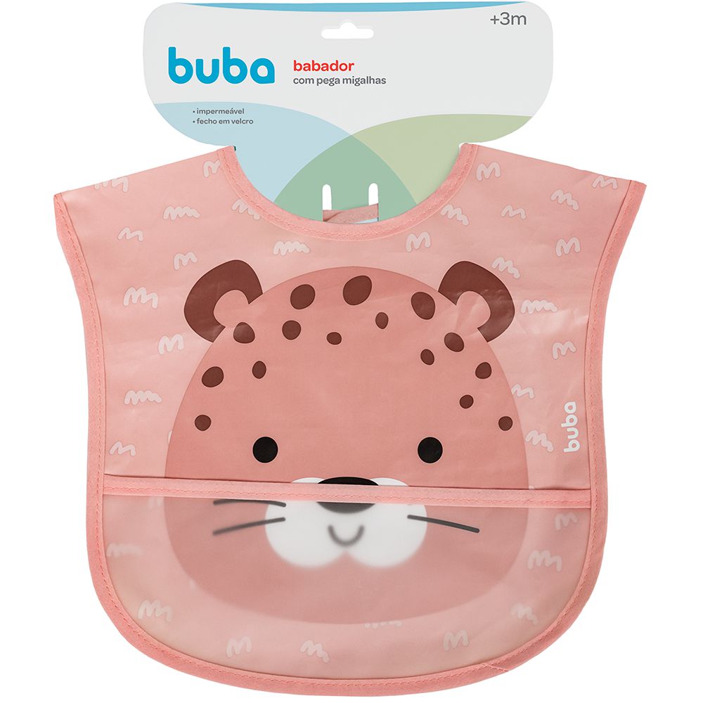 Babador Bebê Impermeável Para Alimentação Oncinha - Buba