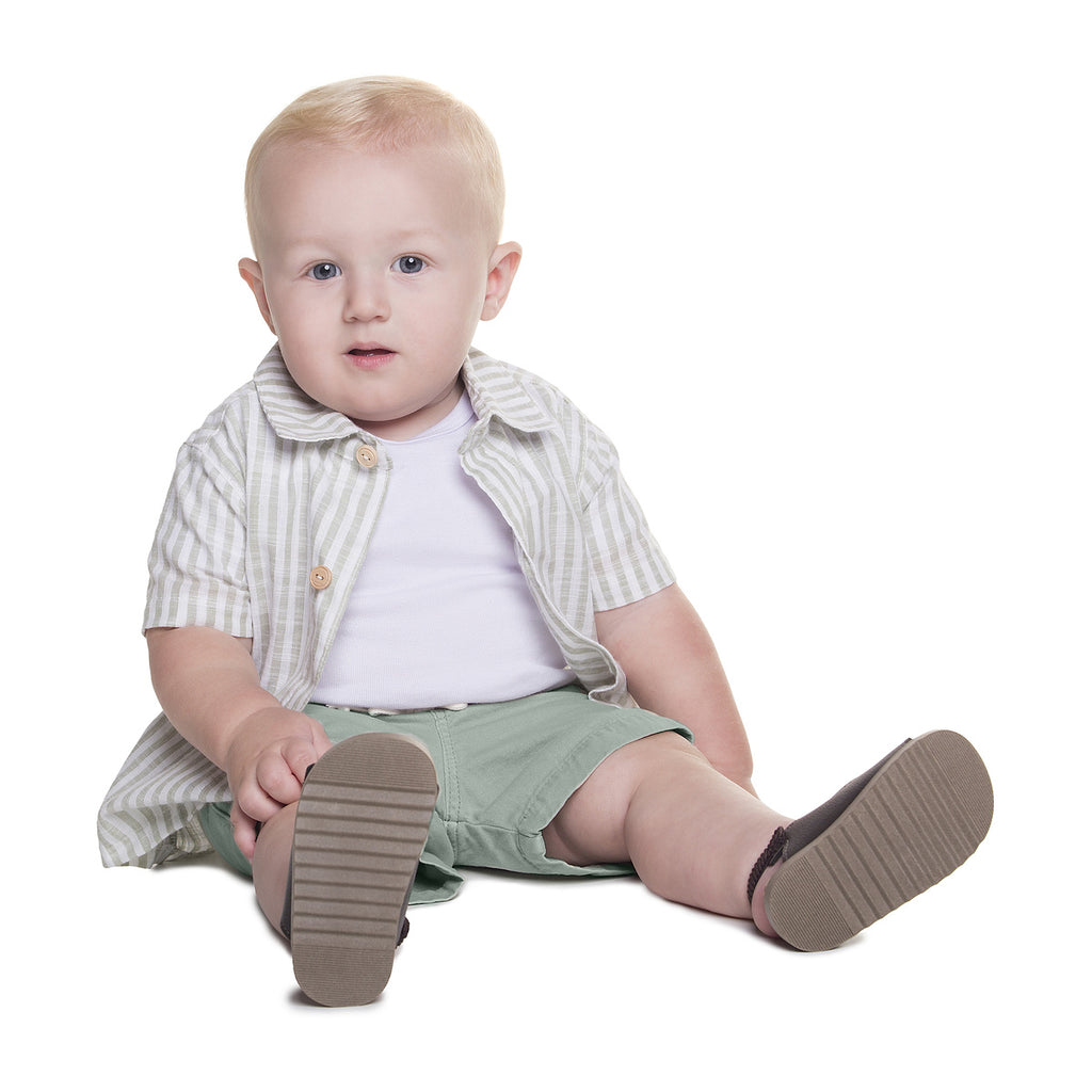 Conjunto Bebê Camisa Listrada e Bermuda Sarja - Have Fun