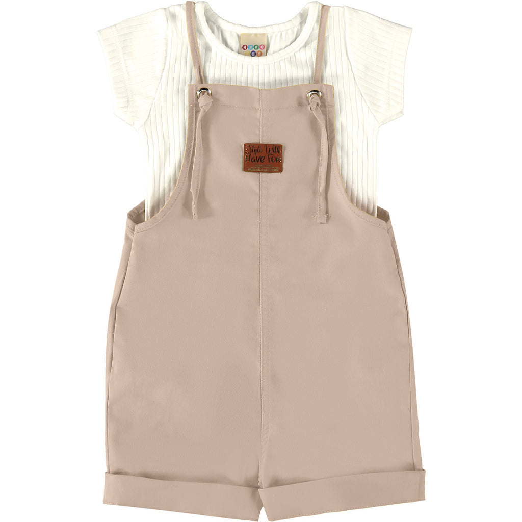 Conjunto Infantil Jardineira Sarja Blusa e Canelada - Have Fun