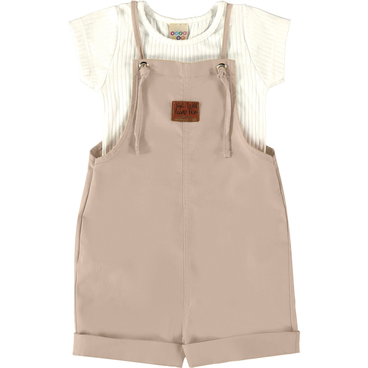 Conjunto Infantil Jardineira Sarja Blusa e Canelada - Have Fun