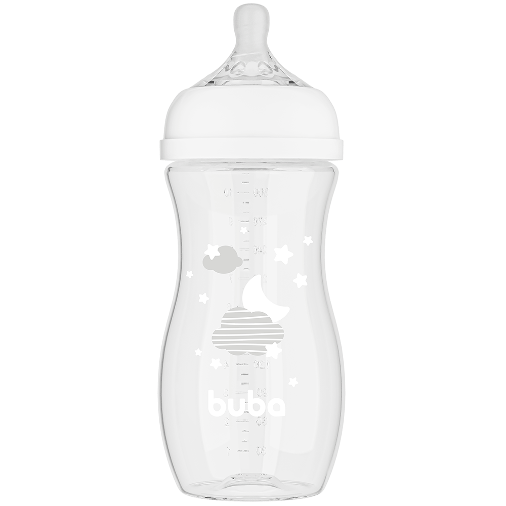 Mamadeira Easy Flow Nuvem Branca 330ml (4+ Meses) - Buba