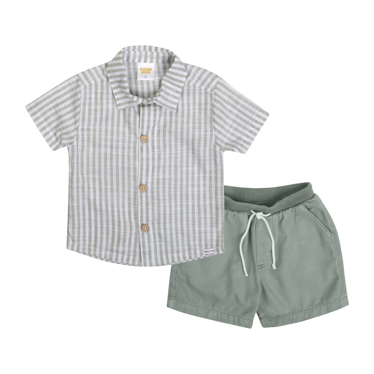 Conjunto Bebê Camisa Listrada e Bermuda Sarja - Have Fun