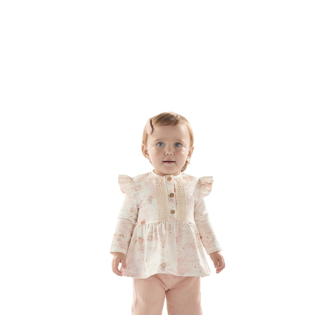 Conjunto Bebê Menina Bata e Calça Soft Canelado - Kiki Xodó