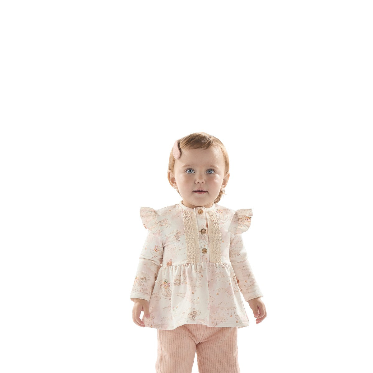 Conjunto Bebê Menina Bata e Calça Soft Canelado - Kiki Xodó