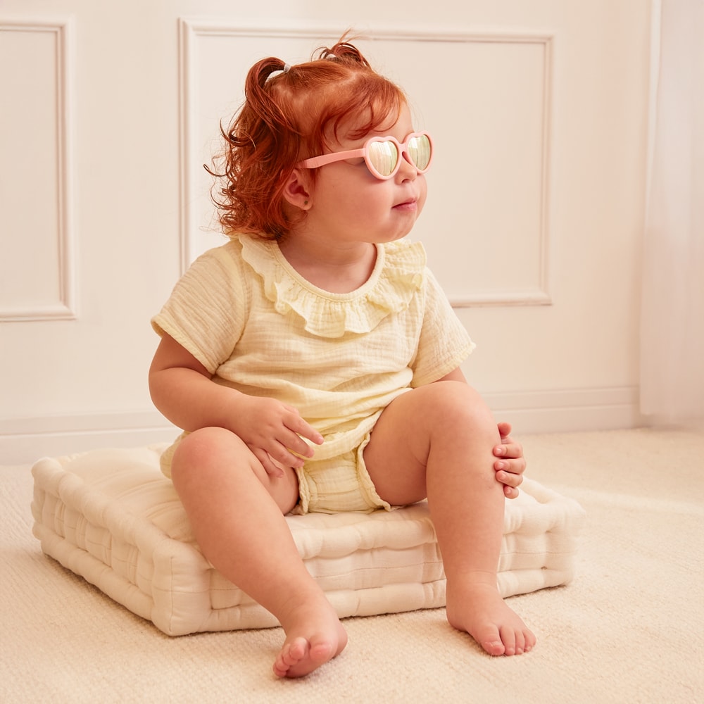 Óculos de Sol Bebê Infantil Coração C/ Proteção Solar UV400 - Buba