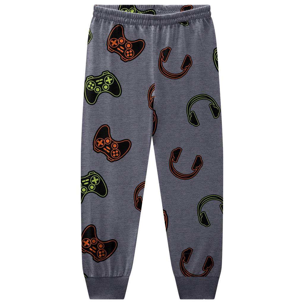 Pijama Menino em Meia Malha Brilha no Escuro Fone - Kyly