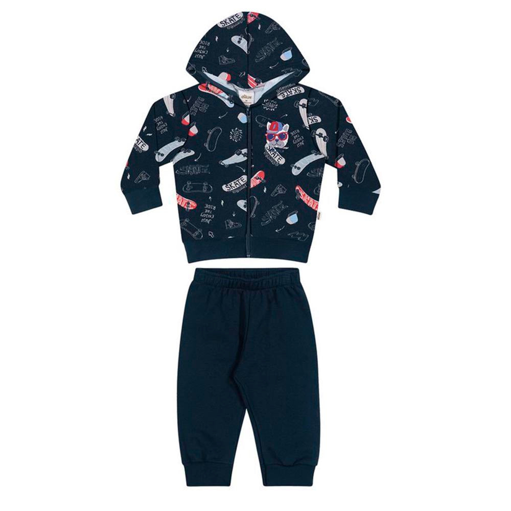 Conjunto com Jaqueta e Calça em Moletom Peluciado - Elian