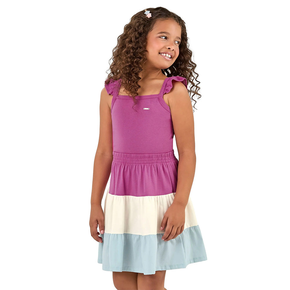 Conjunto Infantil Menina Regata e Saia Colorido - Elian