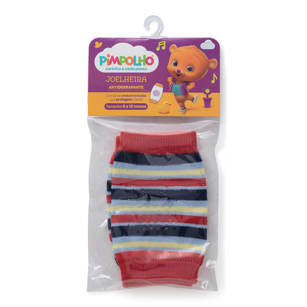Joelheira Bebê Menino Antiderrapante Listras - Pimpolho