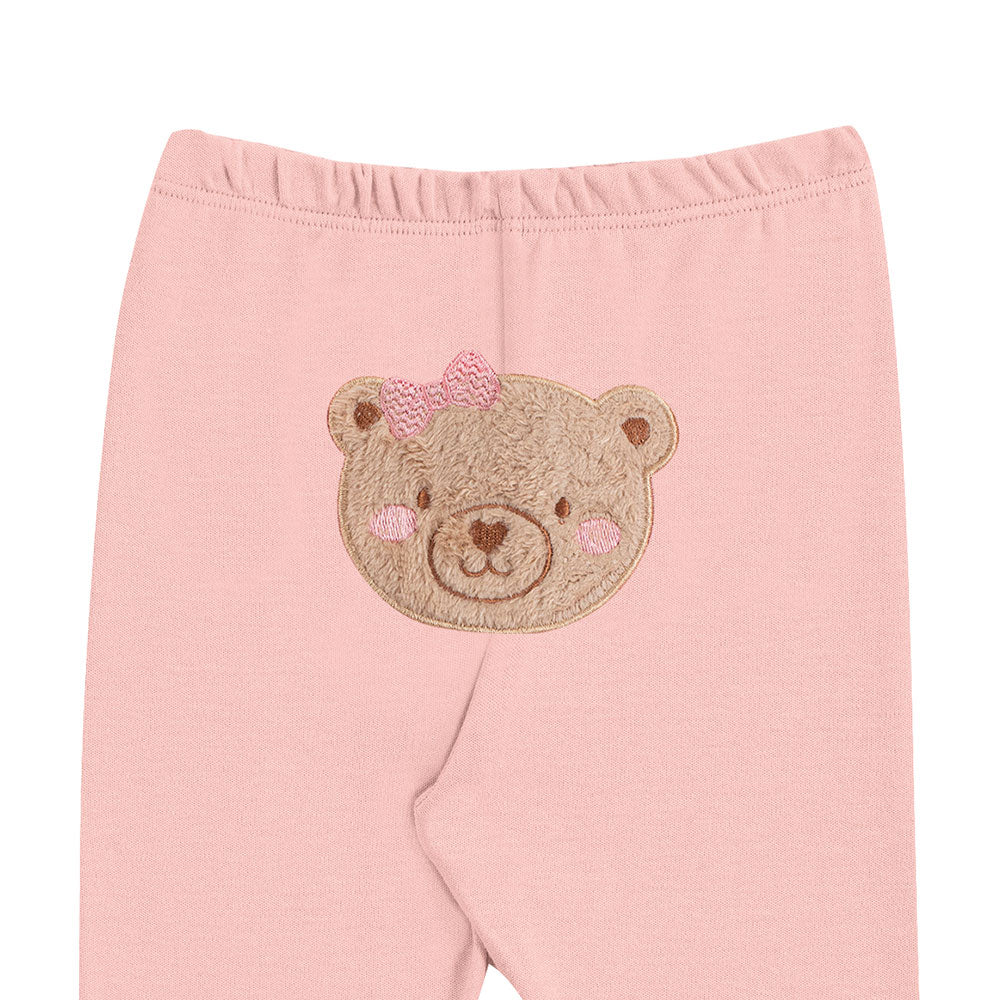 Calça Bebê Menina Suedine Bordado Ursinho - Kiko Baby