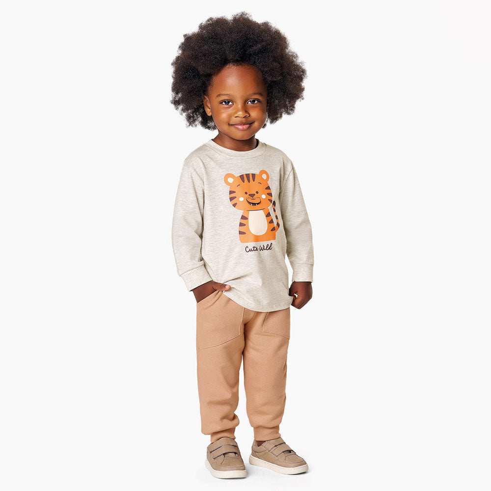 Camiseta Manga Longa Bebê Menino Tigre - Kiko e Kika