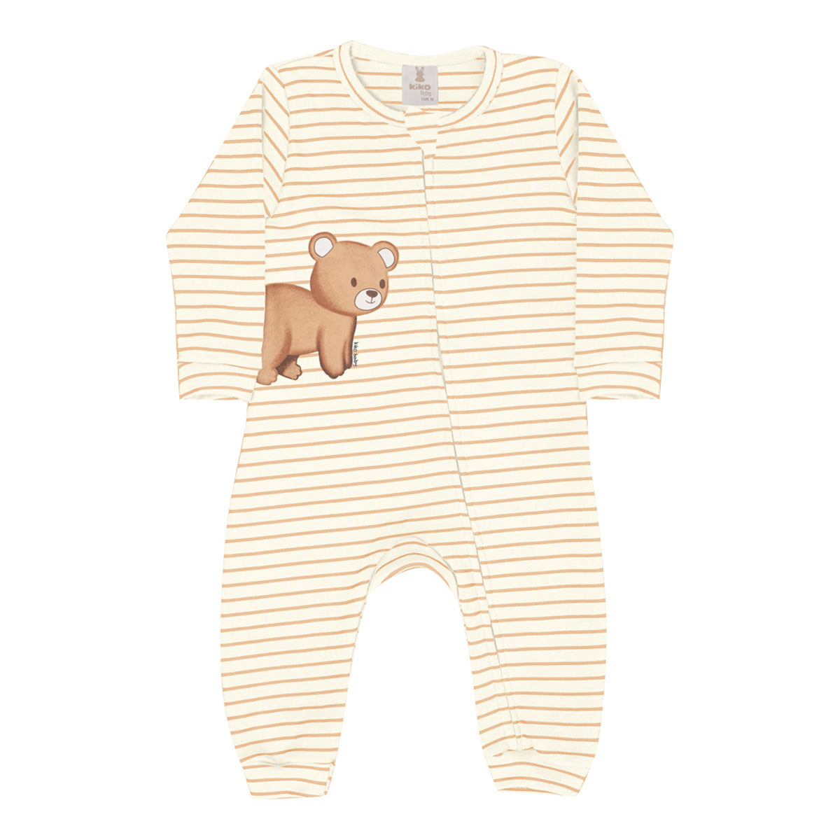 Macacão Bebê Menino em Suedine C/ Zíper Urso - Kiko Baby