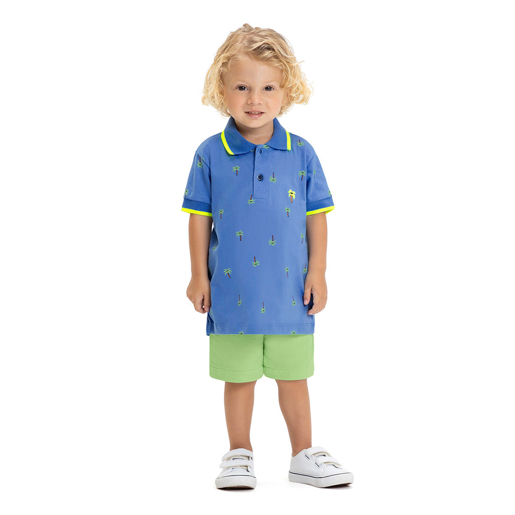 Camisa Polo Infantil Meia Malha Coqueiros - Have Fun