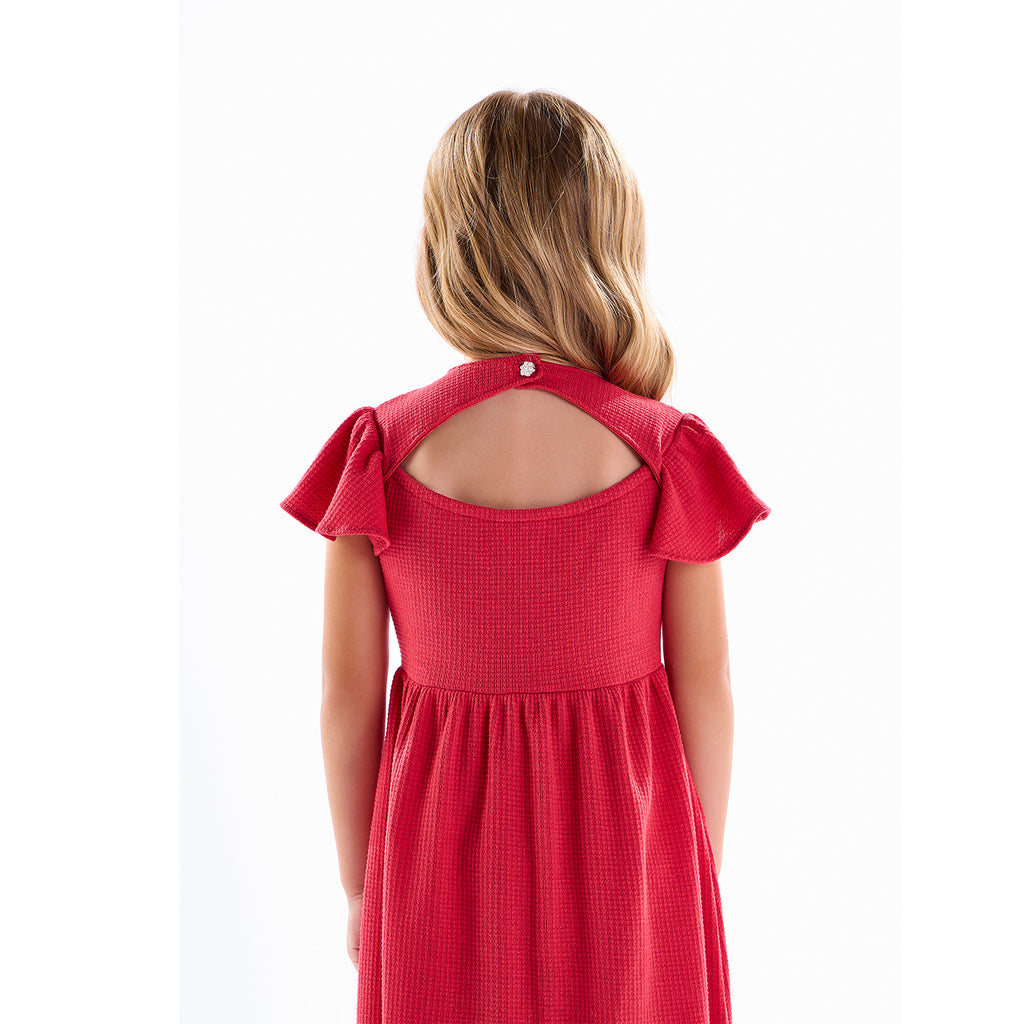 Vestido Midi Infantil em Jacquard Festa Natal - Kiki Xodó