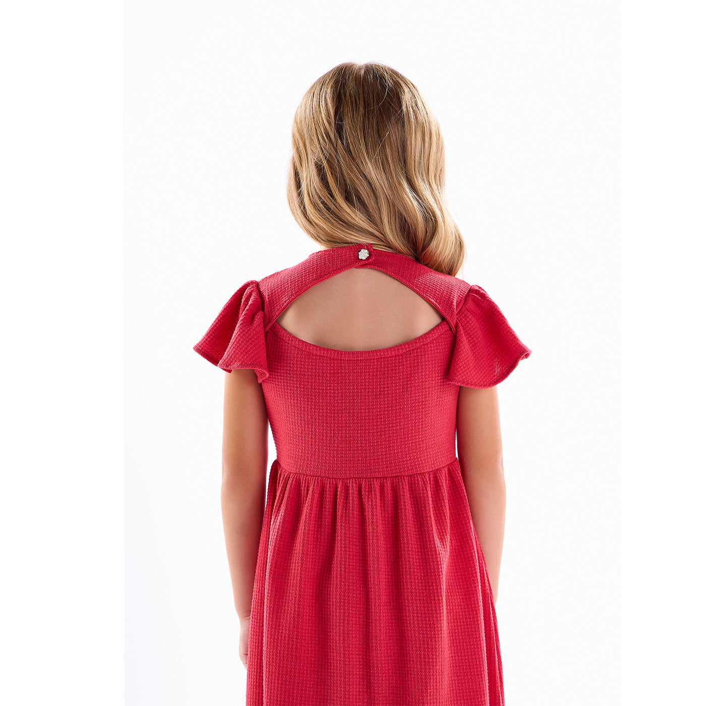 Vestido Midi Infantil em Jacquard Festa Natal - Kiki Xodó