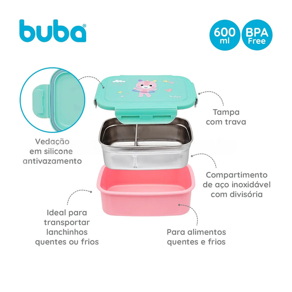Lancheira Marmita Bentô Box Buba Zoo Unicórnio - Buba