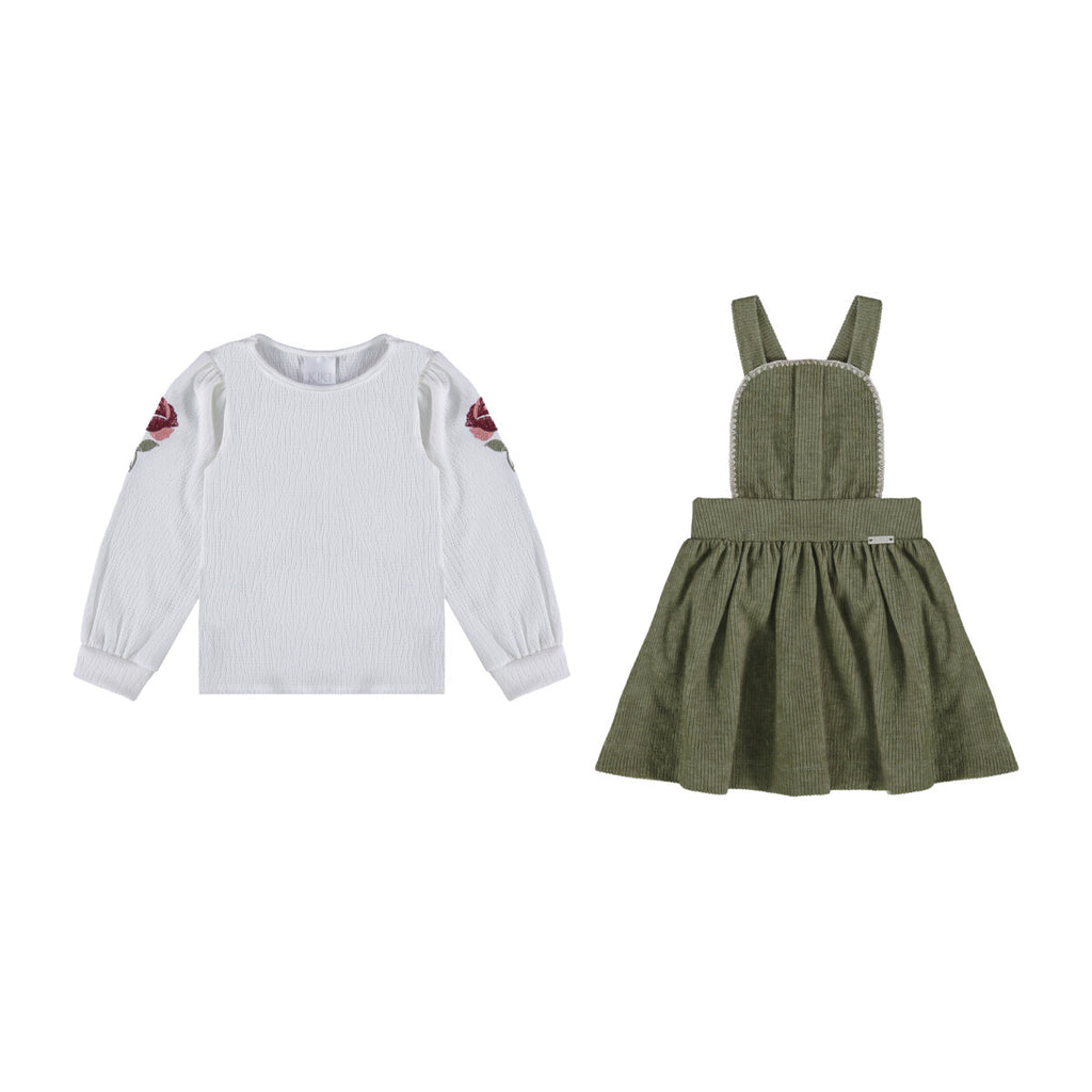 Conjunto Infantil Salopete Cotelê e Blusa Longa - Kiki Xodó
