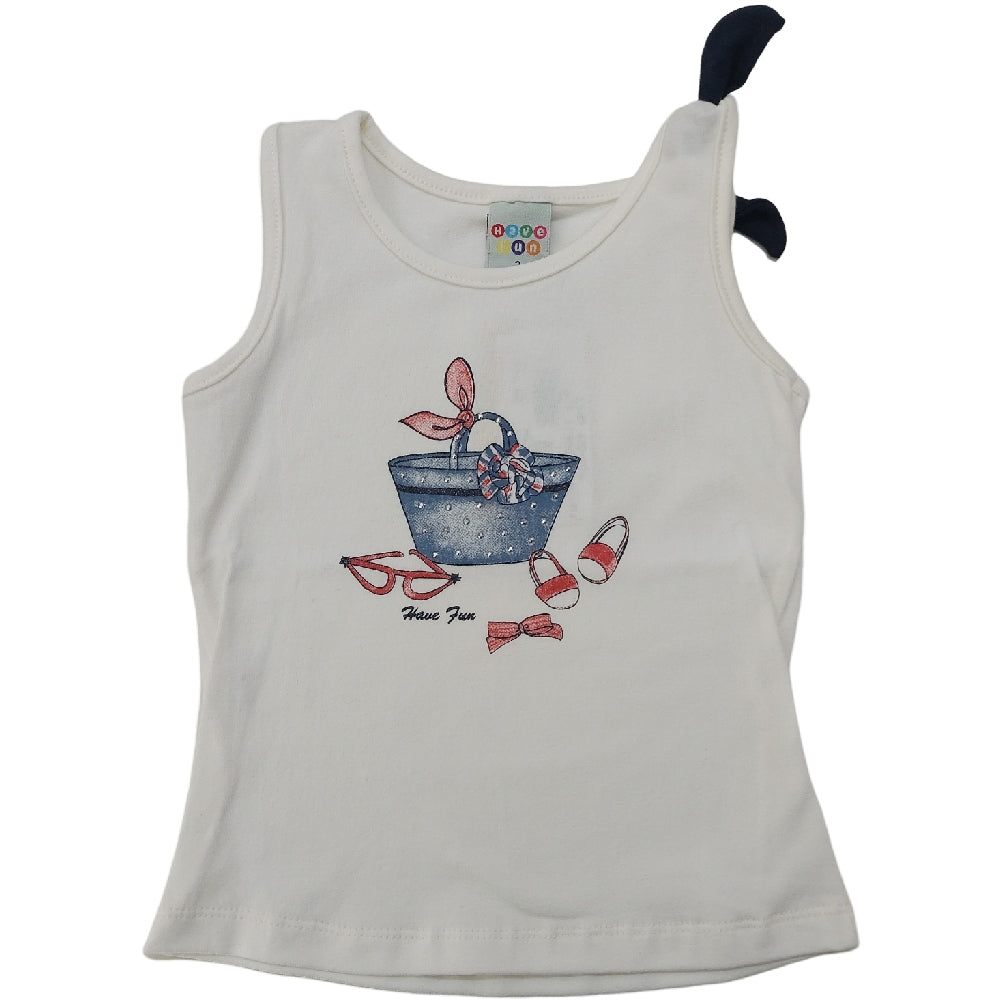 Regata Cotton Off White Bolsa Laço - Have Fun