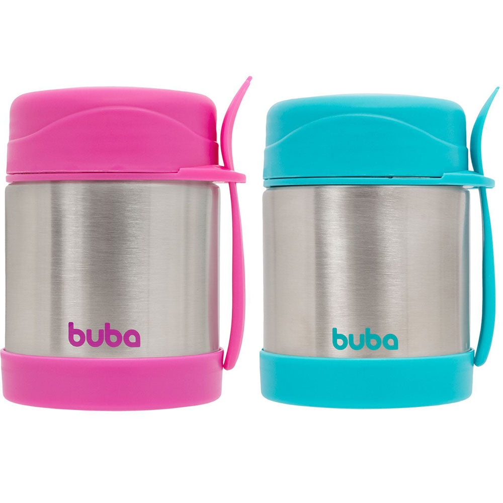 Pote Térmico Infantil Inox Com Garfo Liso - Buba