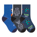 Kit 3 Pares Meia Cano Médio Infantil Menino Robô - Selene