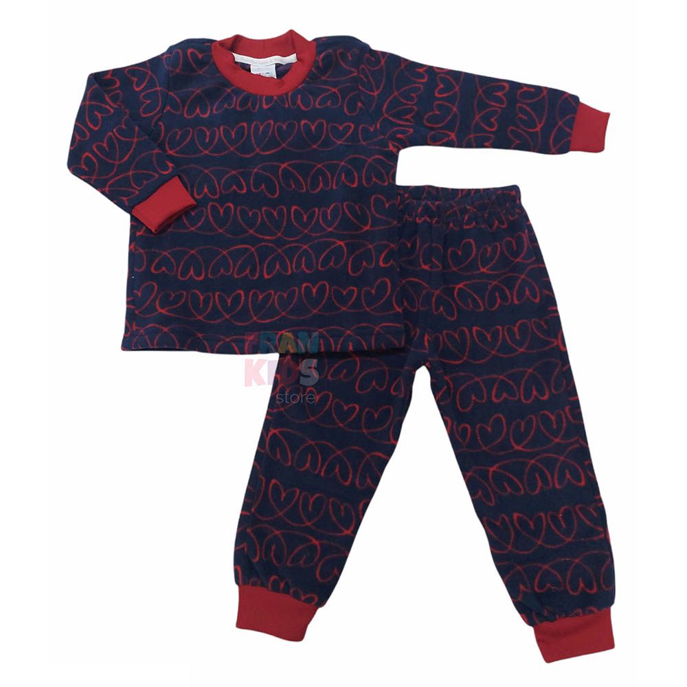 Pijama Soft Estampado Marinho Corações - Rosebud