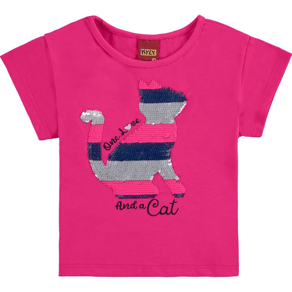 Blusa Meia Malha One Love Com Bordado de Lantejoulas Reversível - Kyly