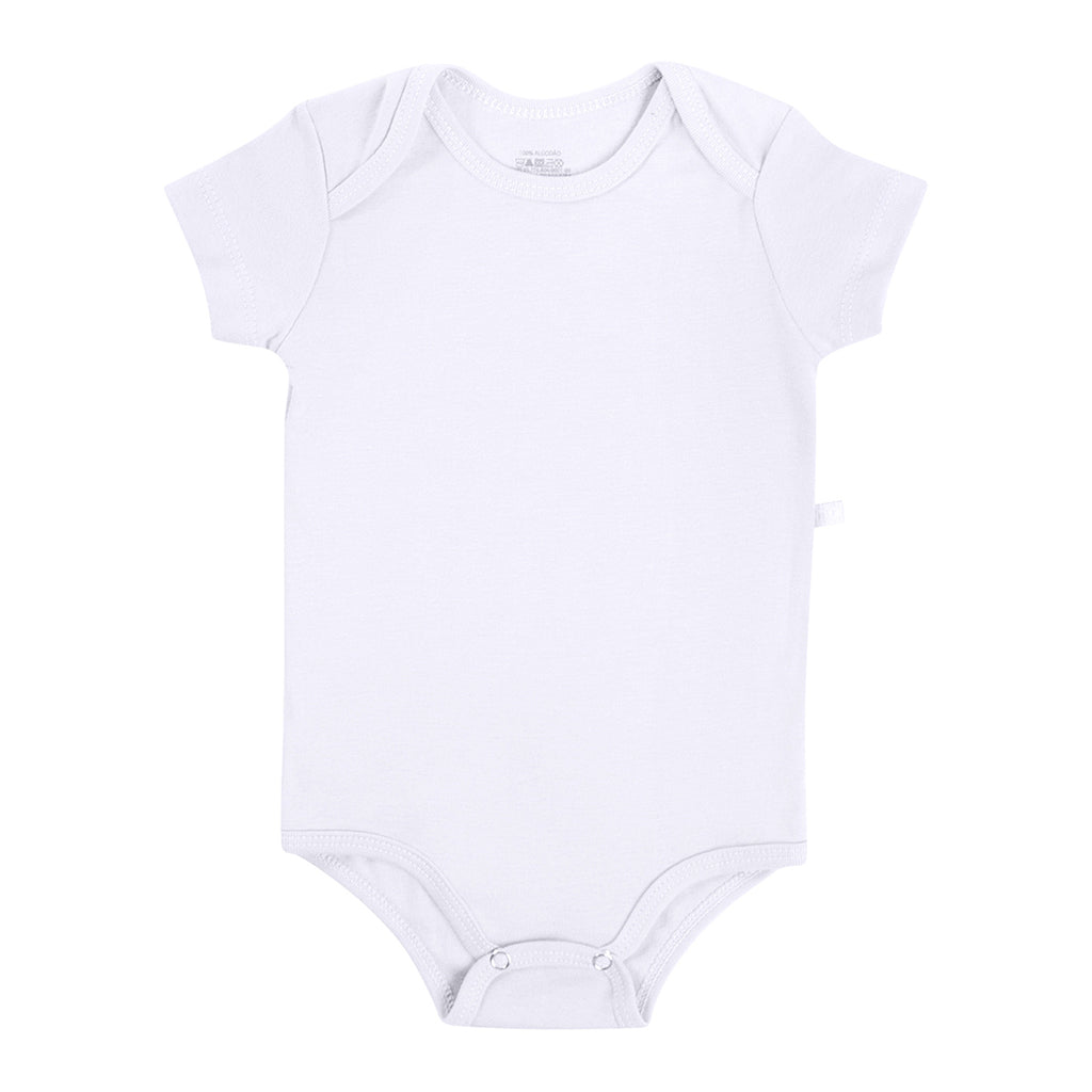 Body Manga Curta Bebê Unissex Liso em Ribana - Have Fun