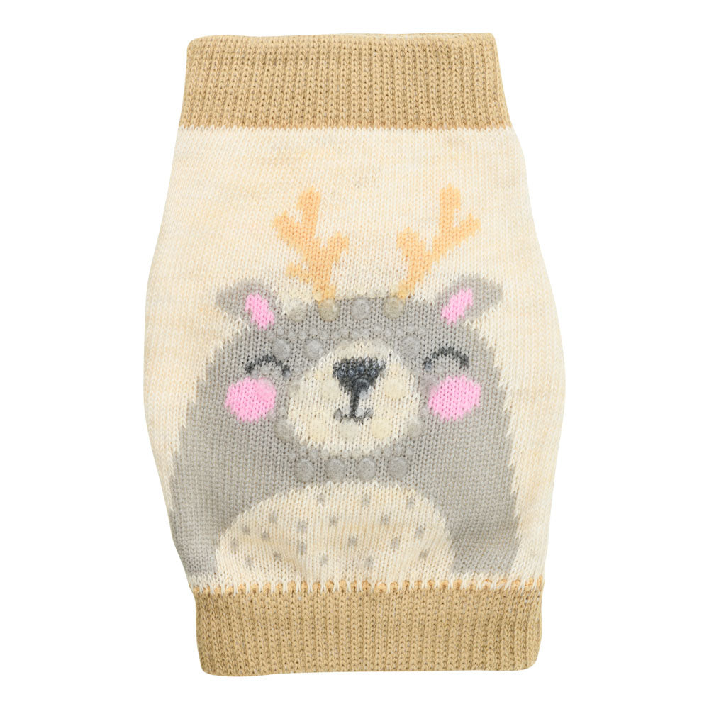 Joelheira Bebê Menina Antiderrapante Bege/Urso - Pimpolho