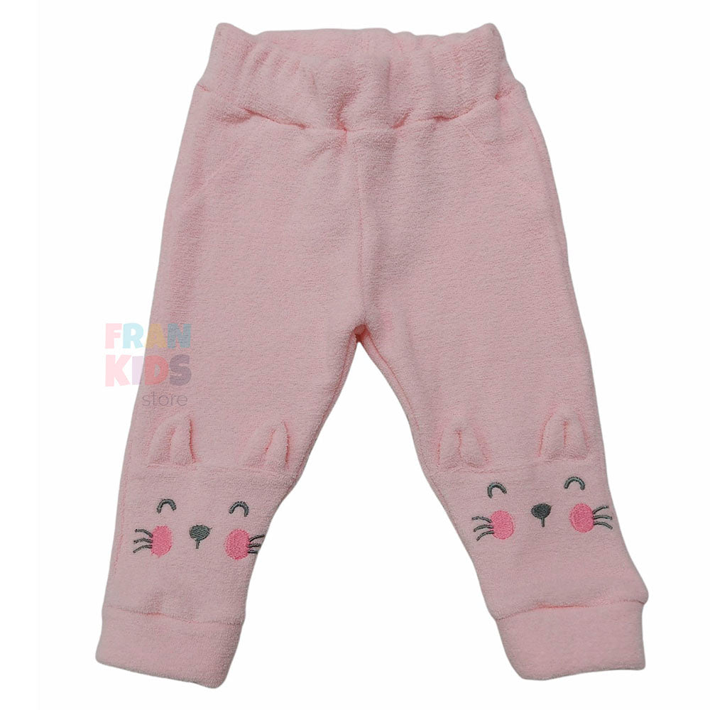 Calça Baby em Soft Glacê Gatinho Menina Rosa - Rosebud