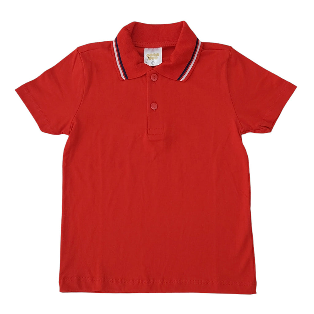 Camisa Polo Básica Com Gola Listrada Meia Malha - Have Fun