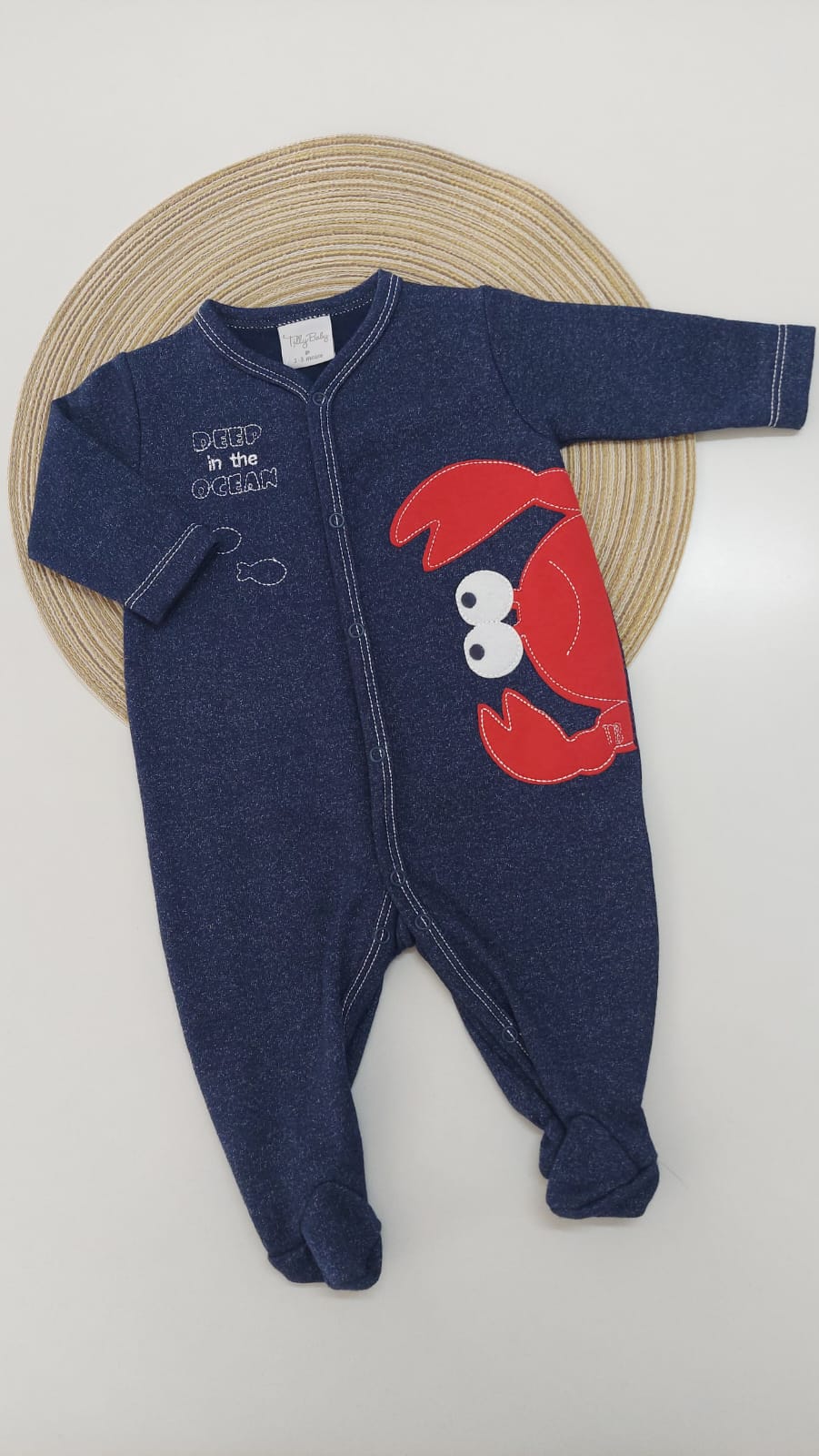 Macacão Longo Masculino Moletinho Caranguejo - Tilly Baby