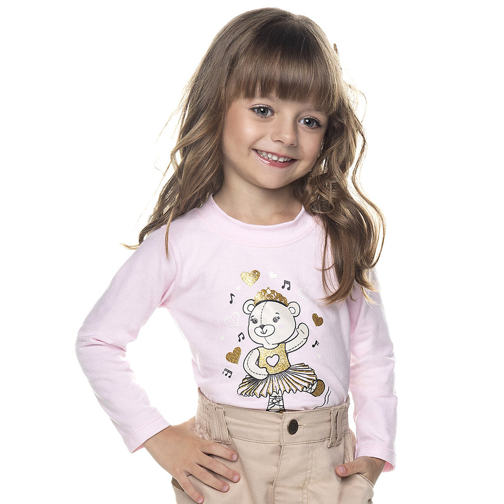 Blusa Manga Longa Infantil em Cotton Bear - Have Fun