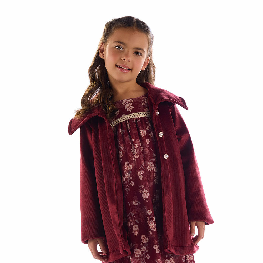 Vestido Infantil Manga Longa Floral  - Kiki Xodó