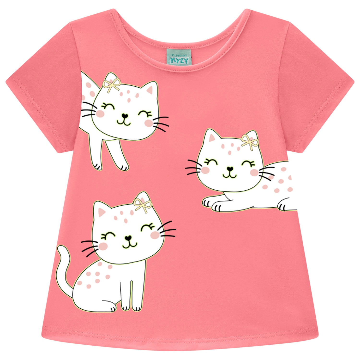 Pijama Infantil Menina Brilha no Escuro Gatinhas - Kyly
