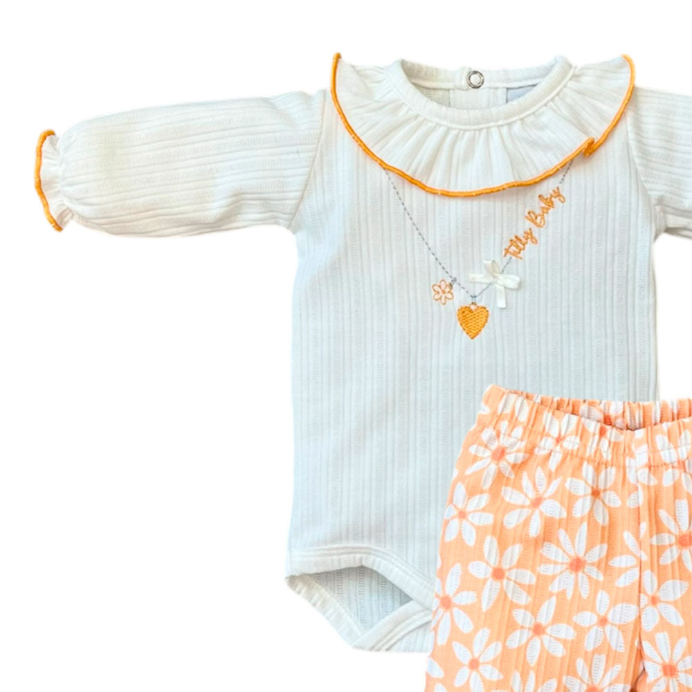 Conjunto Bebê Body Manga Longa e Calça Floral - Tilly Baby