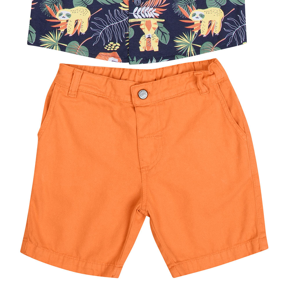 Conjunto Infantil Selva Camisa e Bermuda Sarja - Have Fun