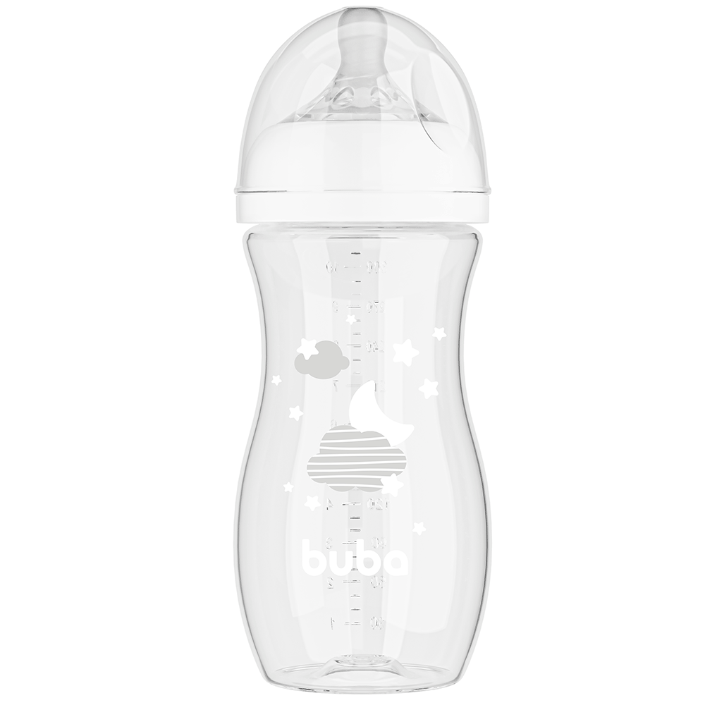 Mamadeira Easy Flow Nuvem Branca 330ml (4+ Meses) - Buba