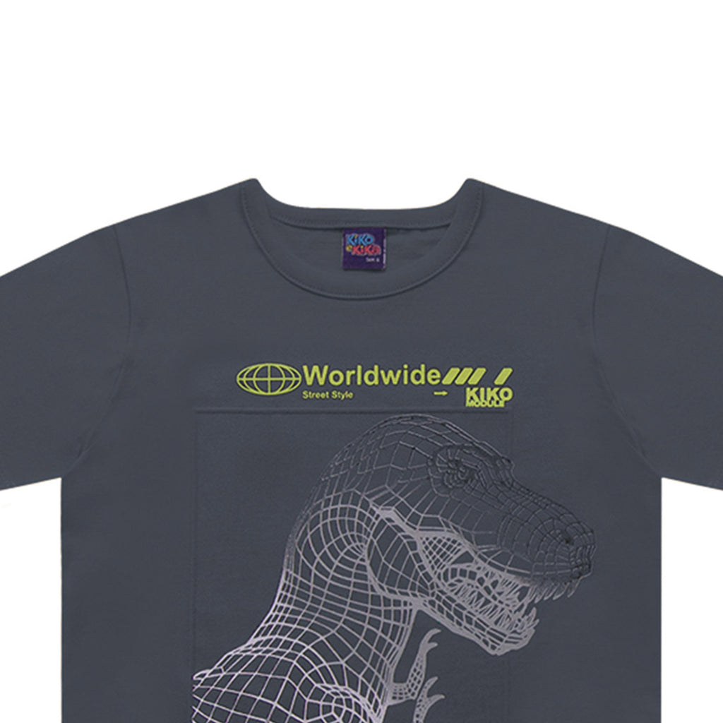 Camiseta Infantil Manga Curta Dino Street - Kiko e Kika