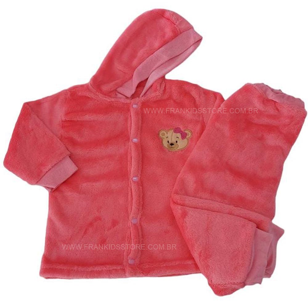 Conjunto Quentinho em Fleece Liso Menina - Santa Rita