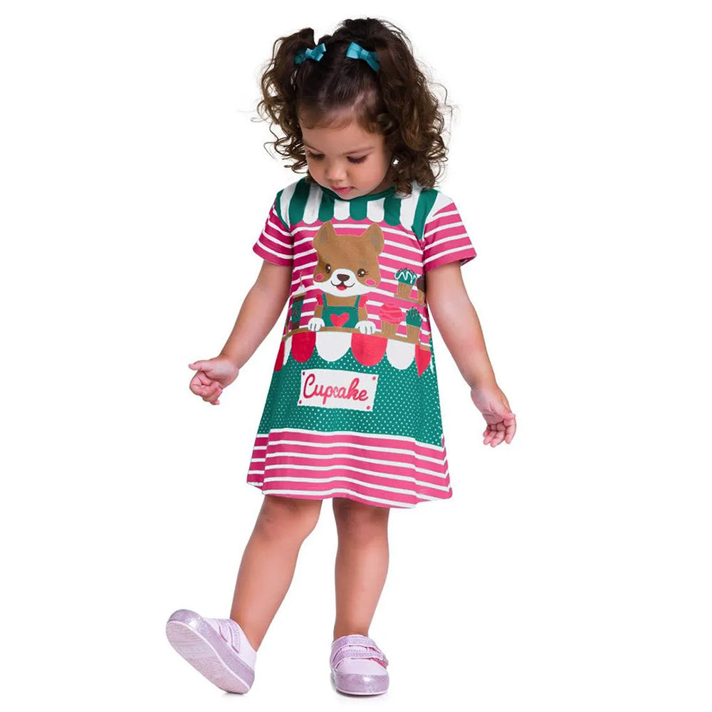 Vestido Infantil Ursinha Cupcake - Kyly