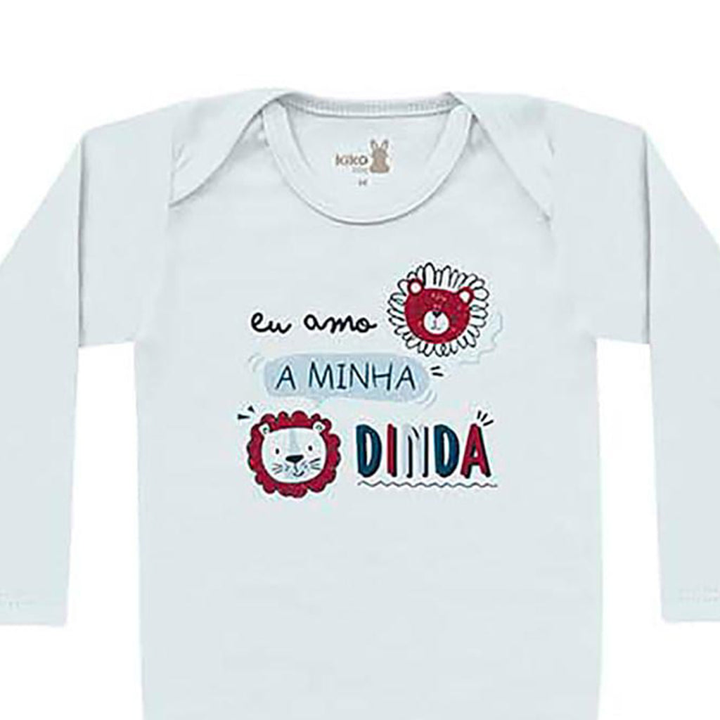Body Manga Longa Bebê Menino Eu Amo a Dinda - Kiko Baby