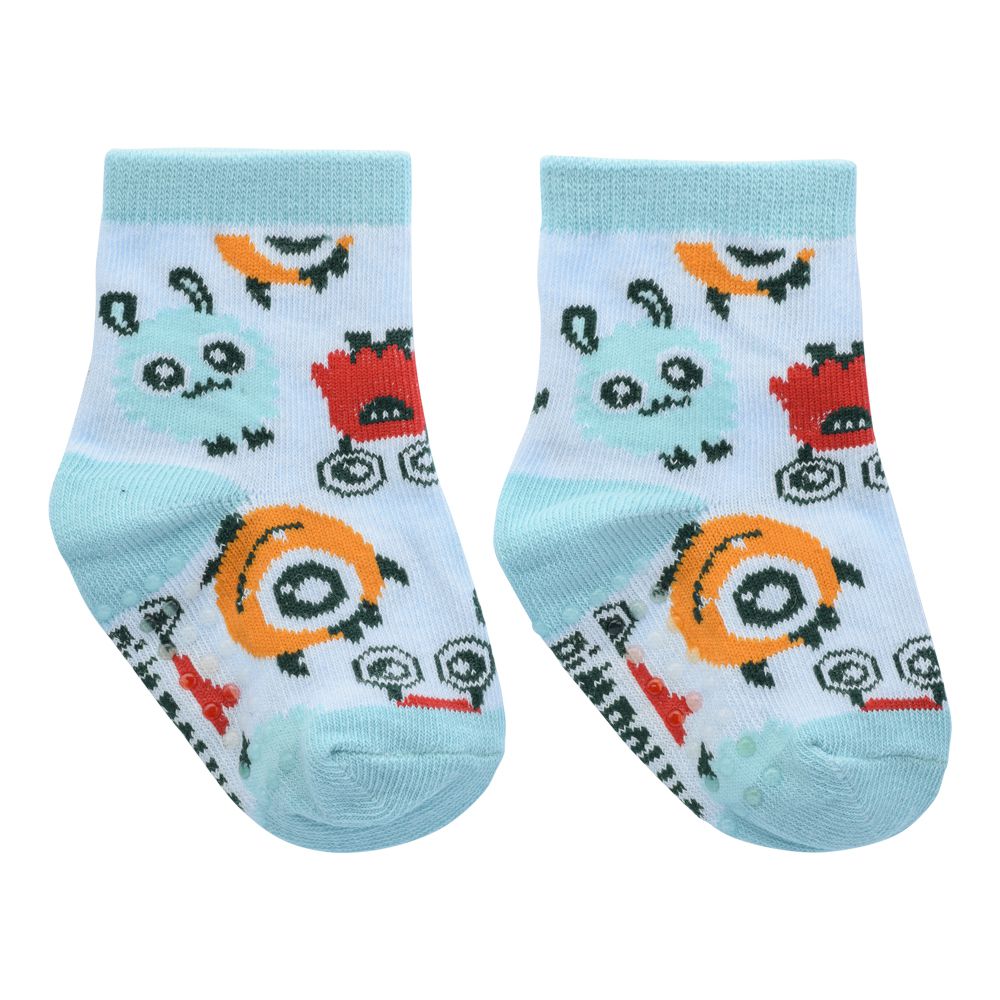 Meia Antiderrapante Bebê Menino 16-20 Monstrinhos - Pimpolho