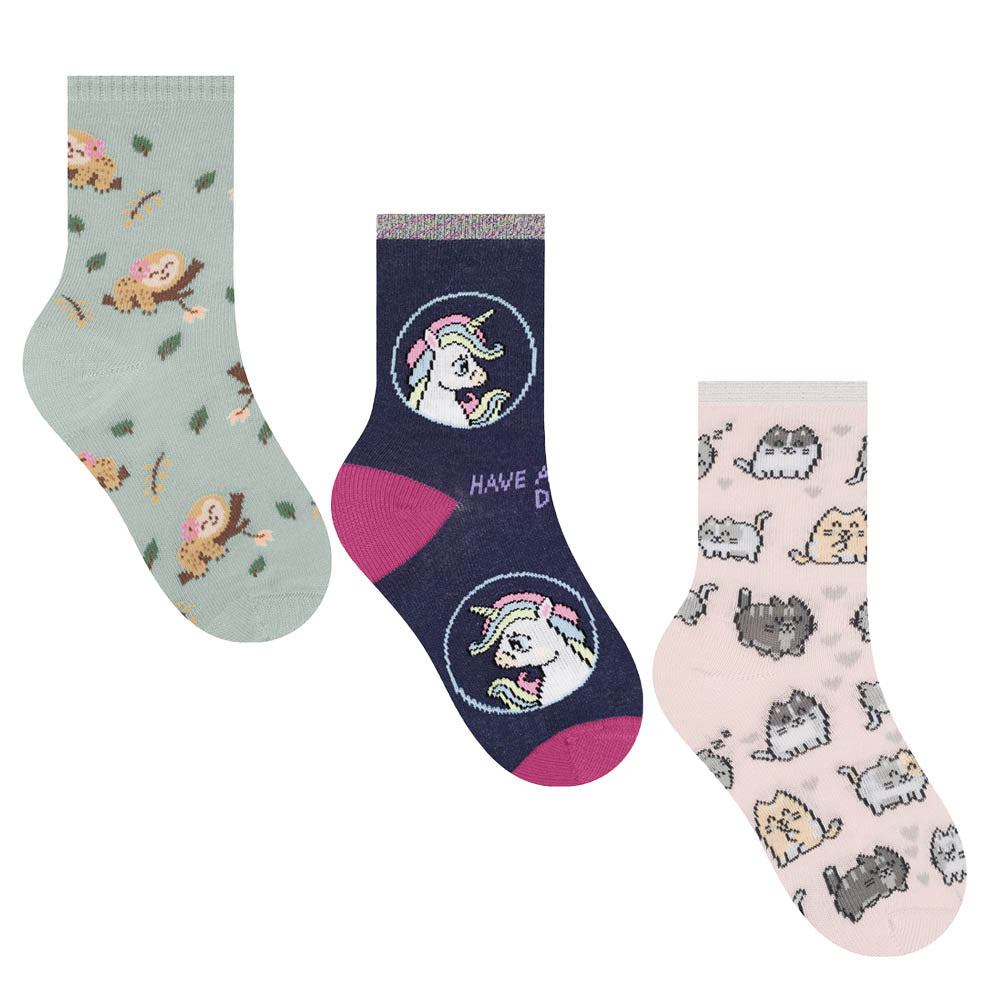 Meia Cano Médio Infantil Estampada Menina - Selene