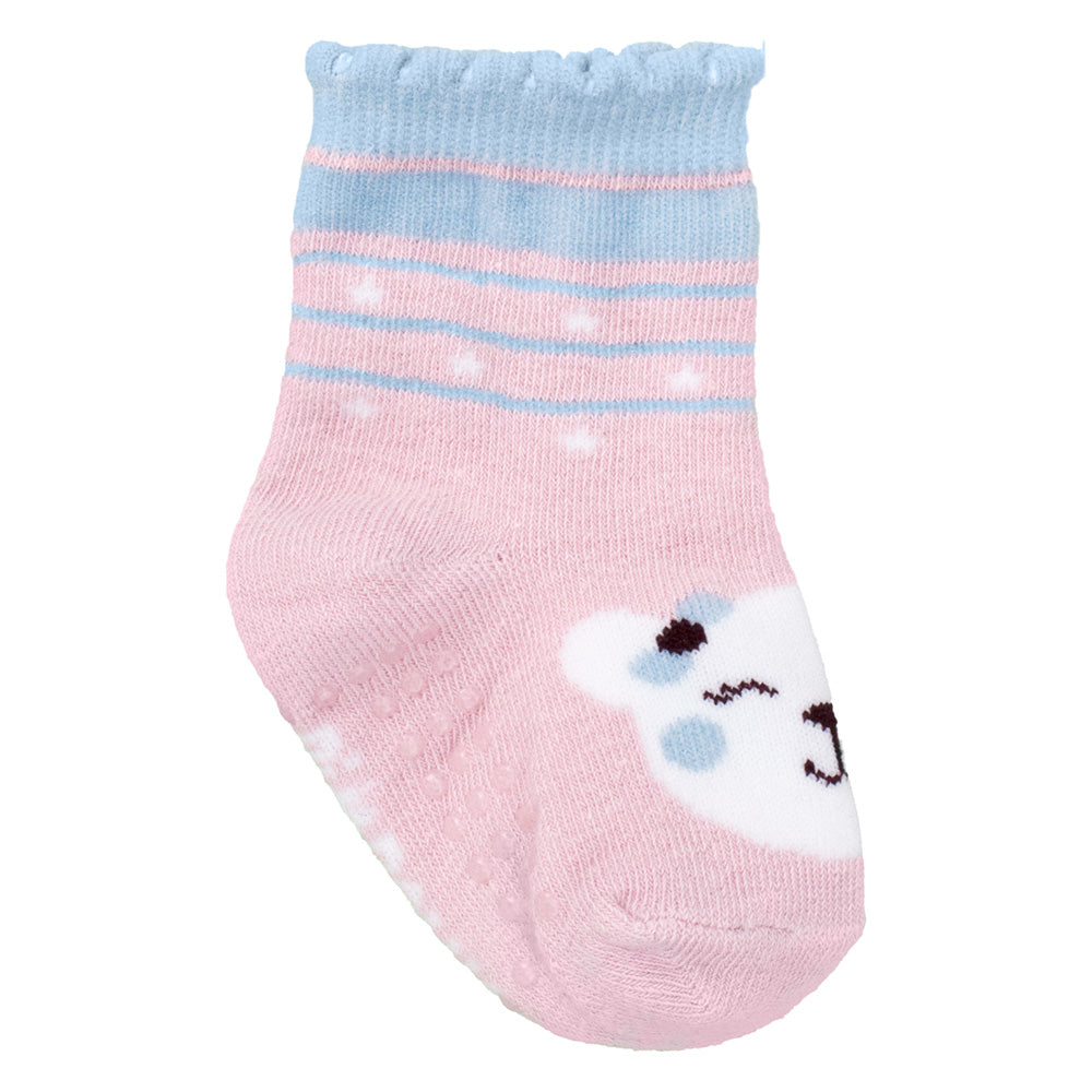 Meia Antiderrapante Bebê Menina 16-20 Ursa - Pimpolho