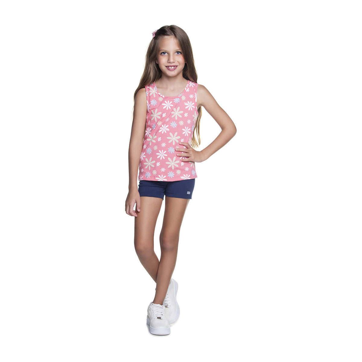 Regata Infantil Menina Estampada em Cotton Flores - Have Fun