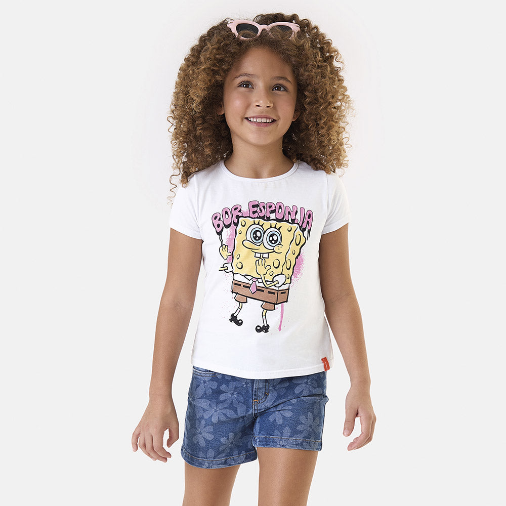 Blusa Infantil Menina Estampa Bob Esponja - Malwee Kids