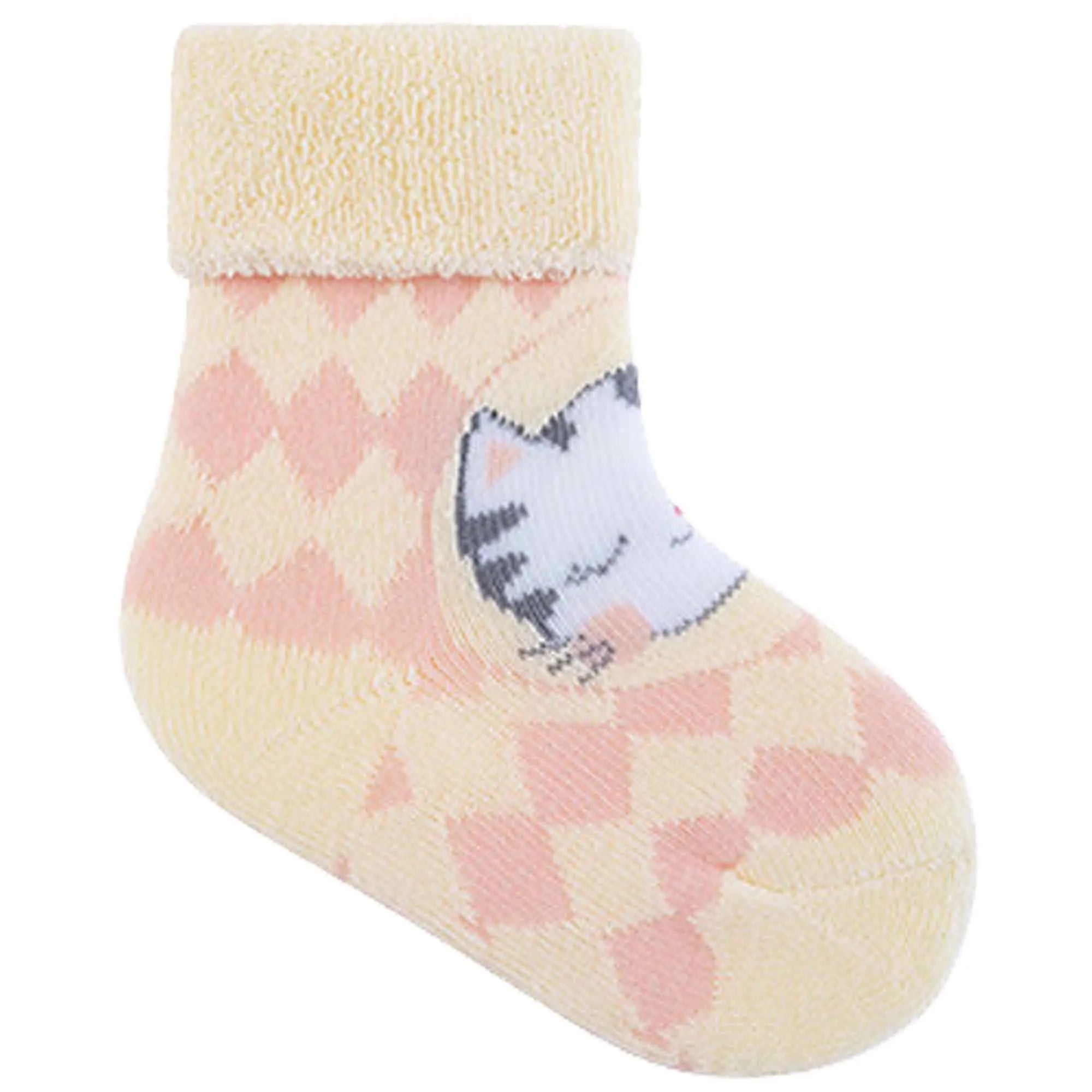 Meia Atoalhada Bebê Menina 0-15 Gatinha - Pimpolho