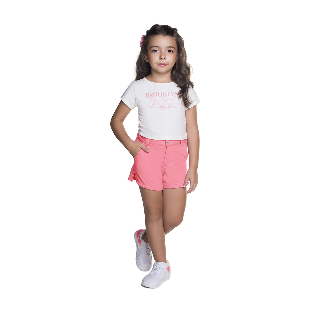 Shorts Infantil Menina Comfy Molecotton Denim - Have Fun