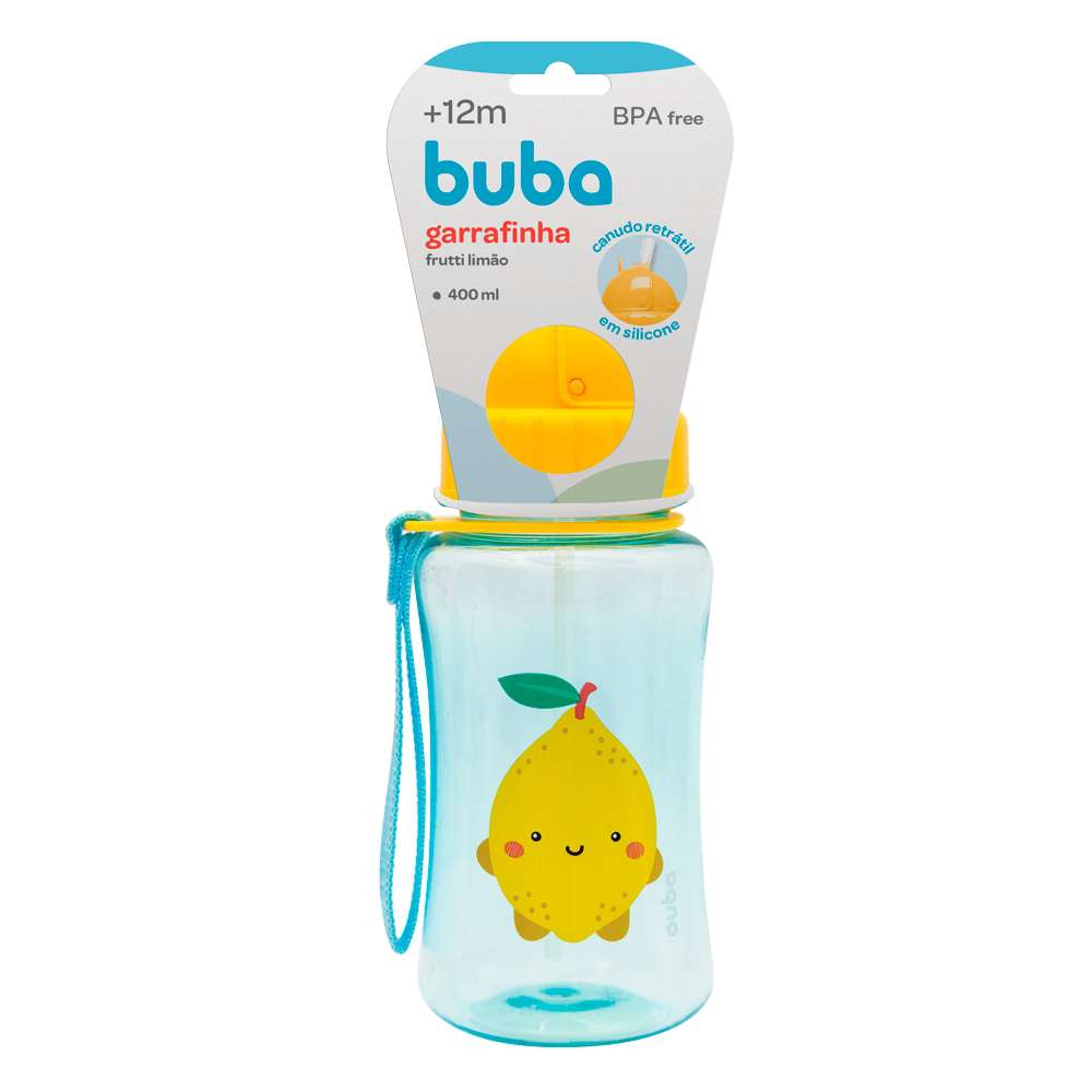 Garrafa Infantil Canudo 400ml Frutti Limão - Buba