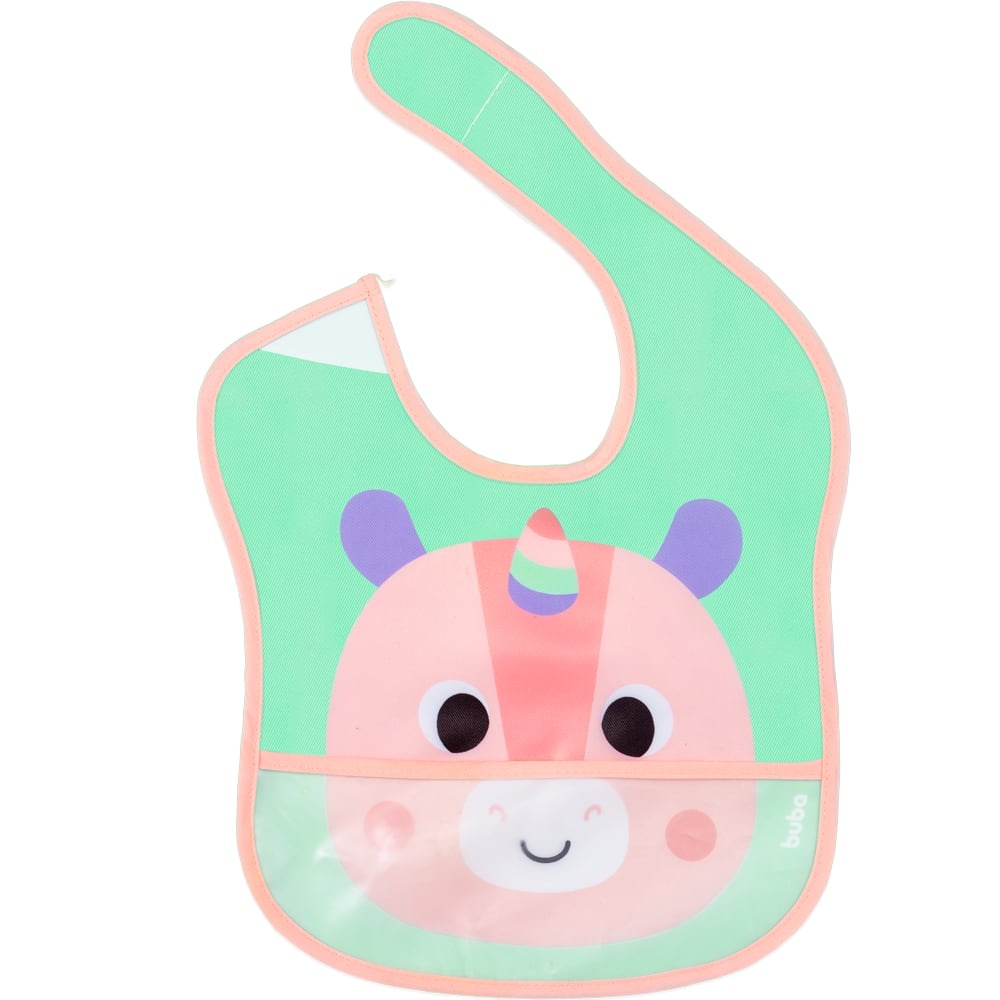 Babador Bebê Impermeável Para Alimentação Buba Zoo Unicórnio - Buba